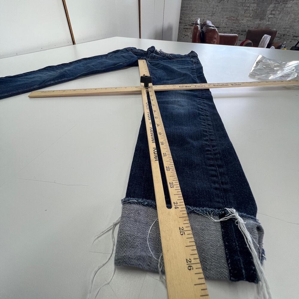 Rag & Bone Jeans Womens 25 Blue Dre Skinny Cuffed Hem Distressed Denim Casual - Picture 10 of 10